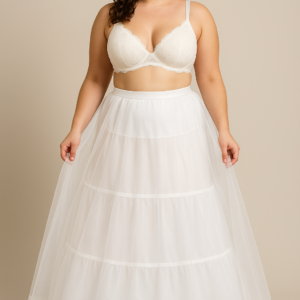 White 3 Steel Hoop Petticoat