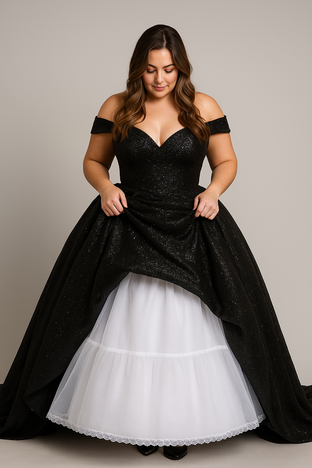 White 3 Steel Hoop Petticoat - Image 2