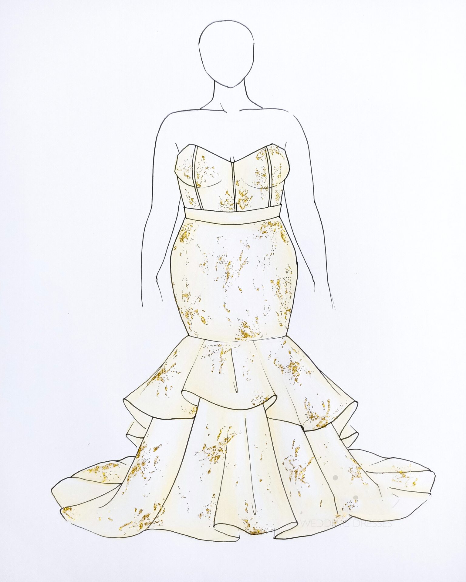 Ziva wedding dress sketch