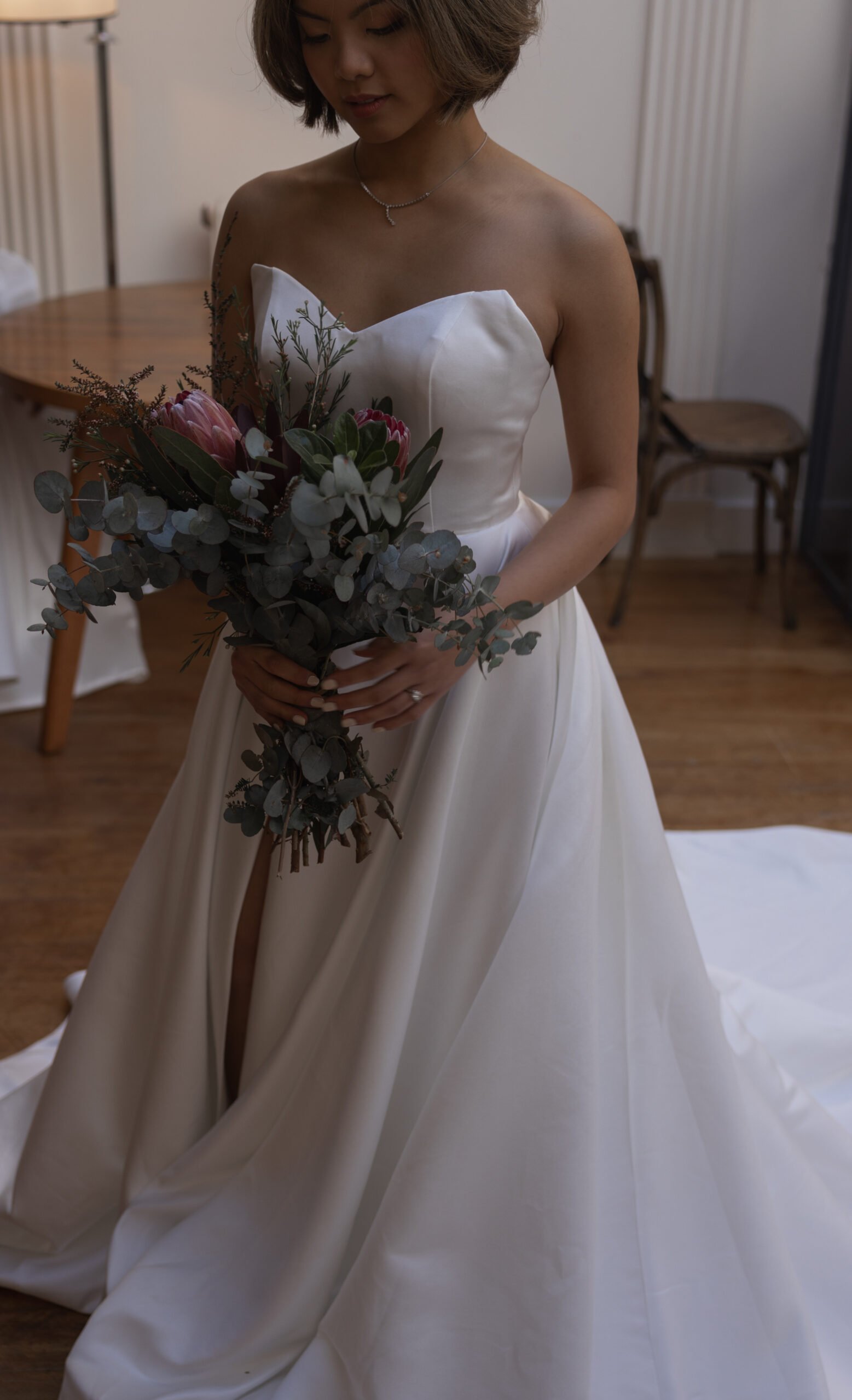 Sweetheart Neckline Satin Wedding Dress - Image 8