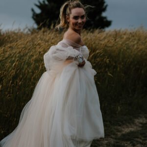 Ziva Peach Tulle Wedding Dress