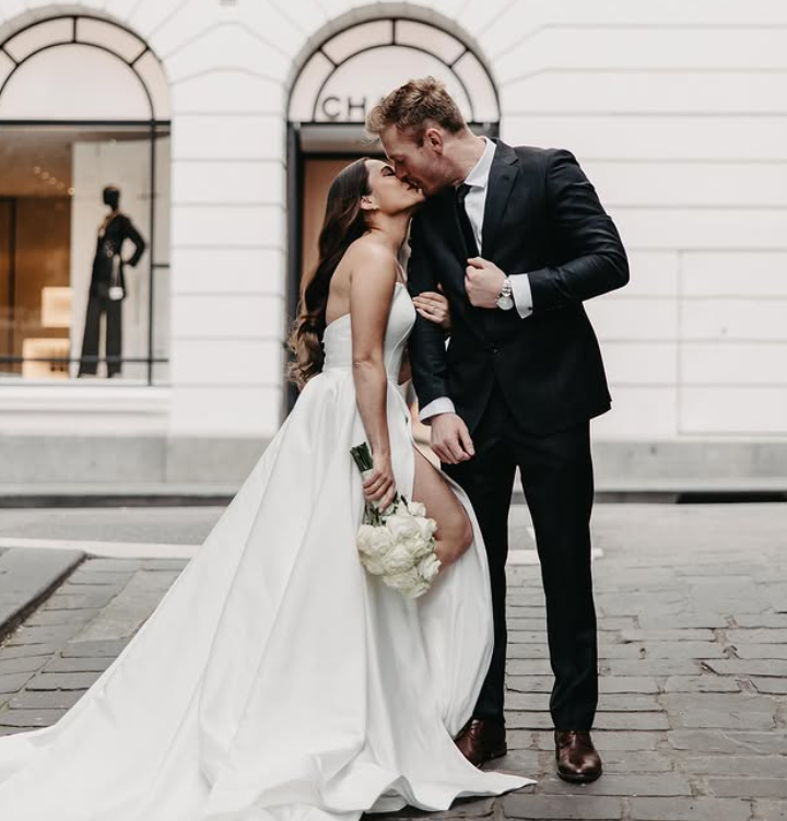 Sweetheart Neckline Satin Wedding Dress - Image 5