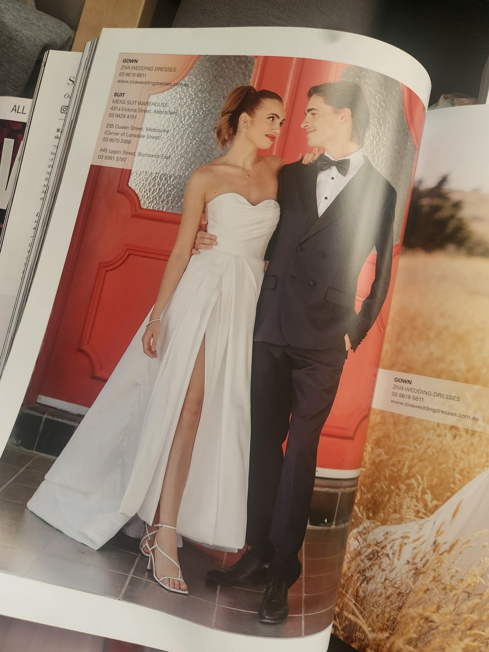 Custom wedding dress by Ziva Wedding Dresses in magazine